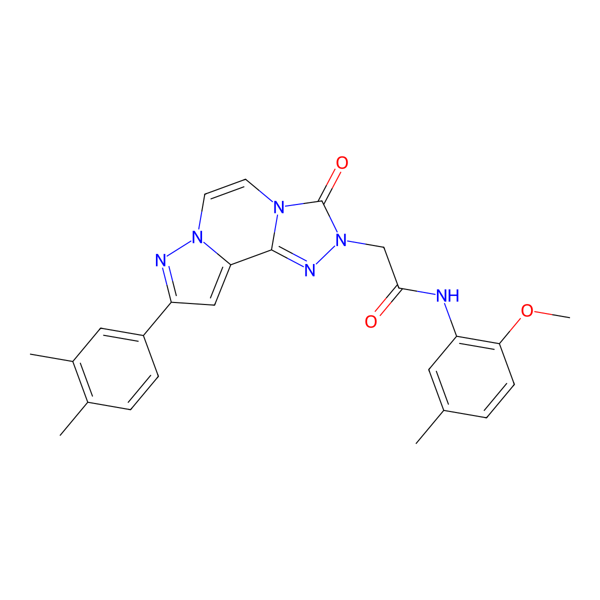 2-[11-(3,4-dimethylphenyl)-5-oxo-3,4,6,9,10-pentaazatricyclo[7.3.0.0^{2,6}]dodeca-1(12),2,7,10-tetraen-4-yl]-N-(2-methoxy-5-methylphenyl)acetamide molecular structure, CAS 1207035-07-1