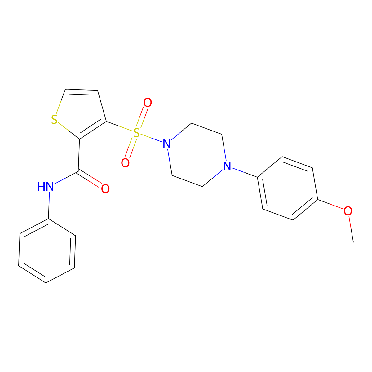 3-{[4-(4-methoxyphenyl)piperazin-1-yl]sulfonyl}-N-phenylthiophene-2-carboxamide molecular structure, CAS 1207035-29-7