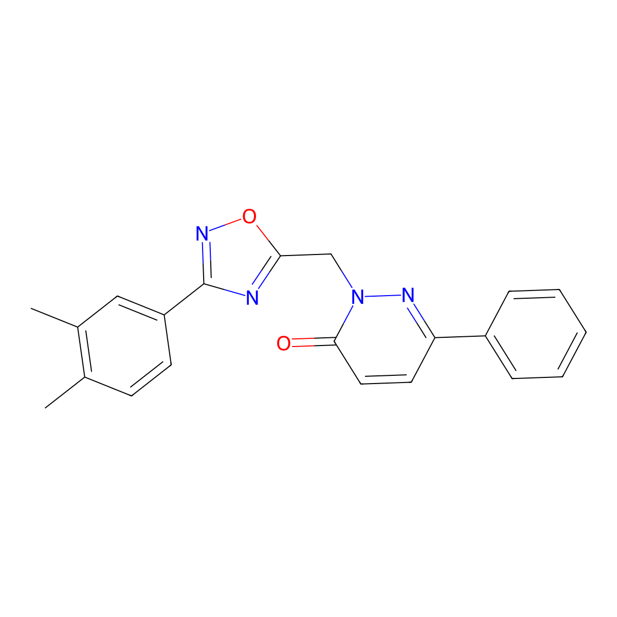 2-((3-(3,4-dimethylphenyl)-1,2,4-oxadiazol-5-yl)methyl)-6-phenylpyridazin-3(2H)-one molecular structure, CAS 1207035-35-5