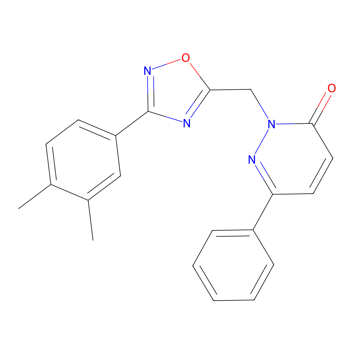2-((3-(3,4-dimethylphenyl)-1,2,4-oxadiazol-5-yl)methyl)-6-phenylpyridazin-3(2H)-one molecular structure, CAS 1207035-35-5