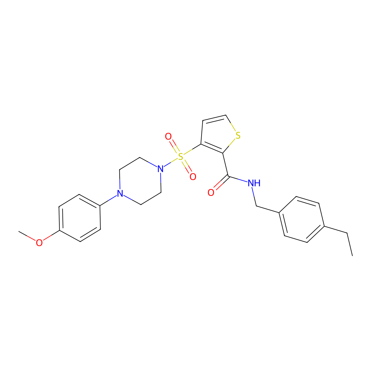 N-(4-ethylbenzyl)-3-{[4-(4-methoxyphenyl)piperazin-1-yl]sulfonyl}thiophene-2-carboxamide molecular structure, CAS 1207035-39-9