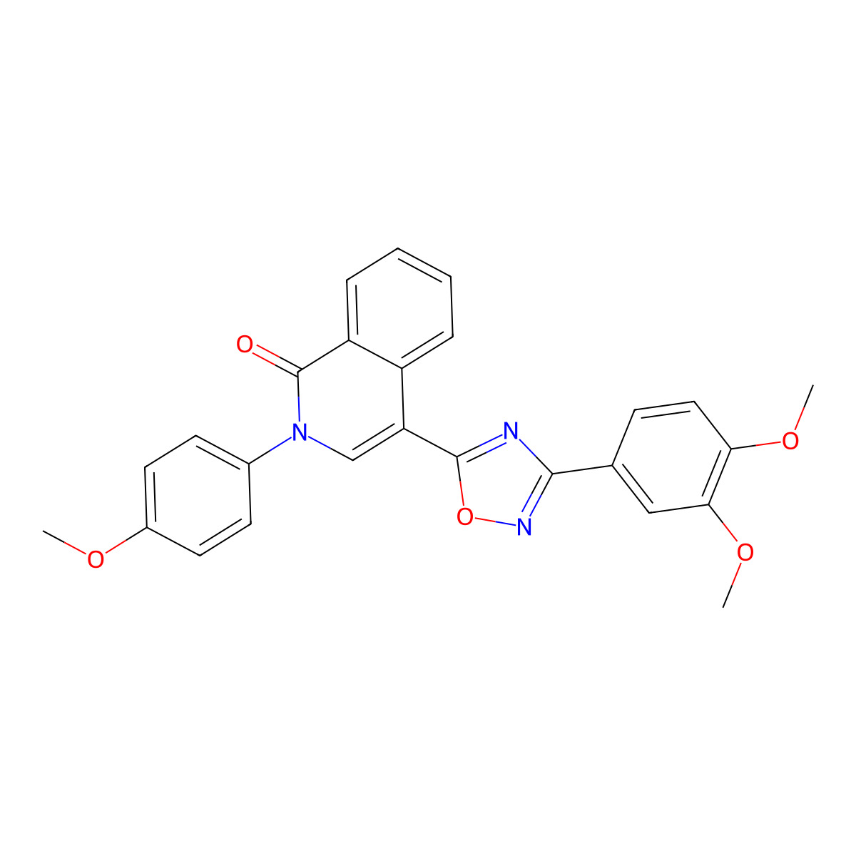 4-[3-(3,4-dimethoxyphenyl)-1,2,4-oxadiazol-5-yl]-2-(4-methoxyphenyl)isoquinolin-1(2H)-one molecular structure, CAS 1207035-41-3