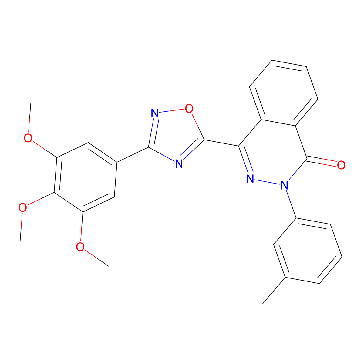 2-(3-methylphenyl)-4-[3-(3,4,5-trimethoxyphenyl)-1,2,4-oxadiazol-5-yl]phthalazin-1(2H)-one molecular structure, CAS 1207035-43-5
