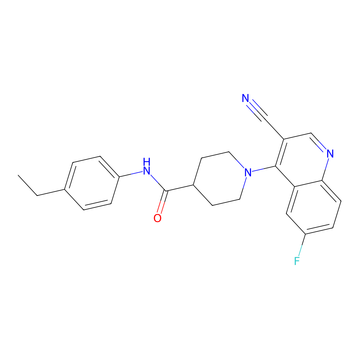 1-(3-cyano-6-fluoroquinolin-4-yl)-N-(4-ethylphenyl)piperidine-4-carboxamide molecular structure, CAS 1207035-47-9