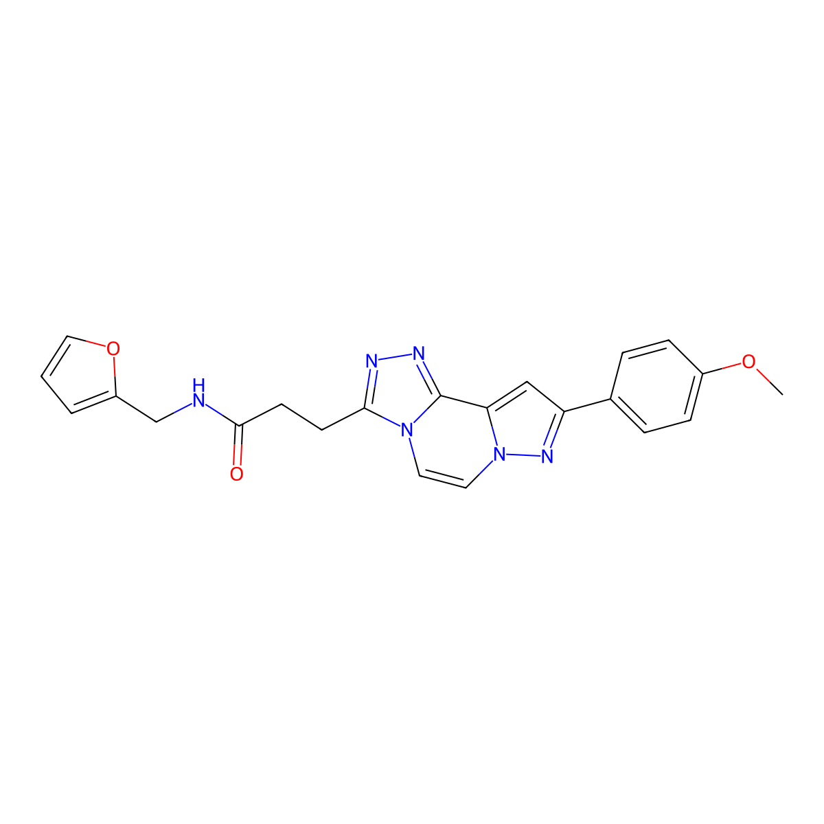 N-(2-furylmethyl)-3-[9-(4-methoxyphenyl)pyrazolo[1,5-a][1,2,4]triazolo[3,4-c]pyrazin-3-yl]propanamide molecular structure, CAS 1207035-55-9
