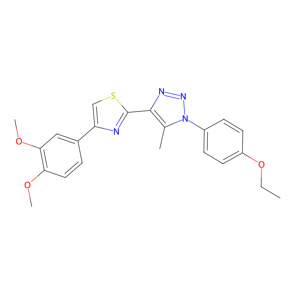 4-(3,4-dimethoxyphenyl)-2-(1-(4-ethoxyphenyl)-5-methyl-1H-1,2,3-triazol-4-yl)thiazole molecular structure, CAS 1207035-59-3