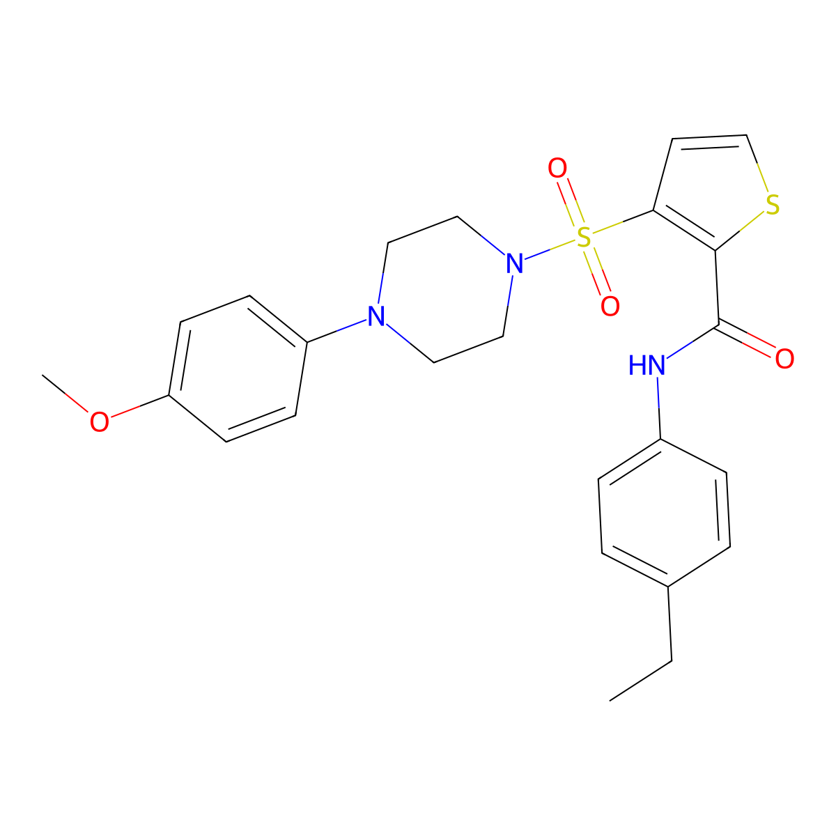 N-(4-ethylphenyl)-3-{[4-(4-methoxyphenyl)piperazin-1-yl]sulfonyl}thiophene-2-carboxamide molecular structure, CAS 1207035-62-8