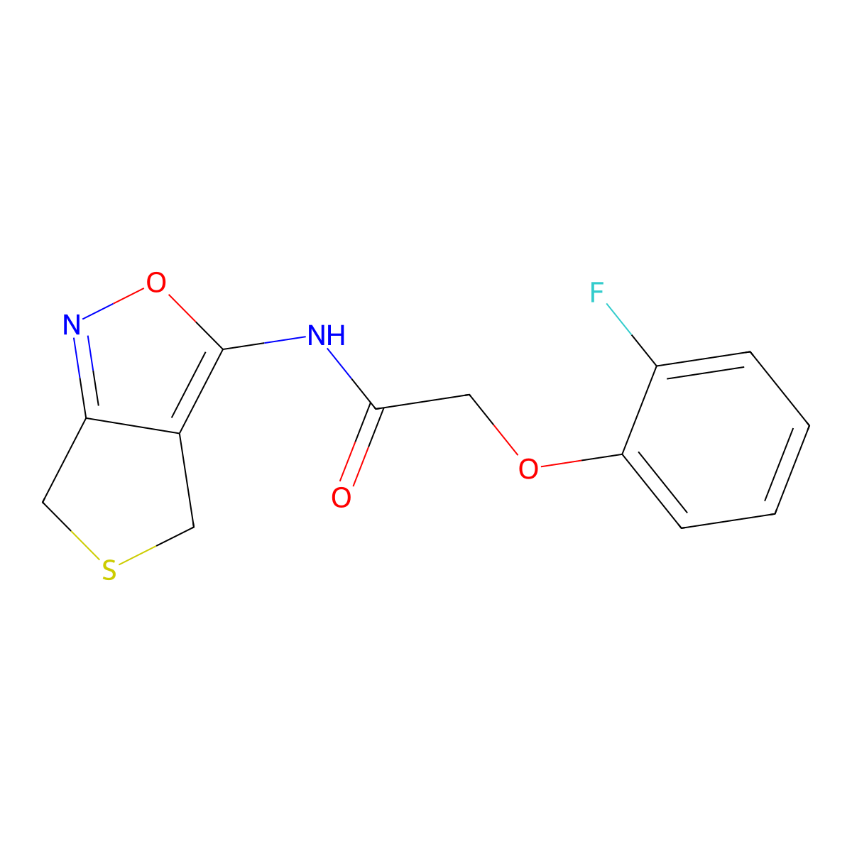 N-(4,6-dihydrothieno[3,4-c]isoxazol-3-yl)-2-(2-fluorophenoxy)acetamide molecular structure, CAS 1207035-64-0
