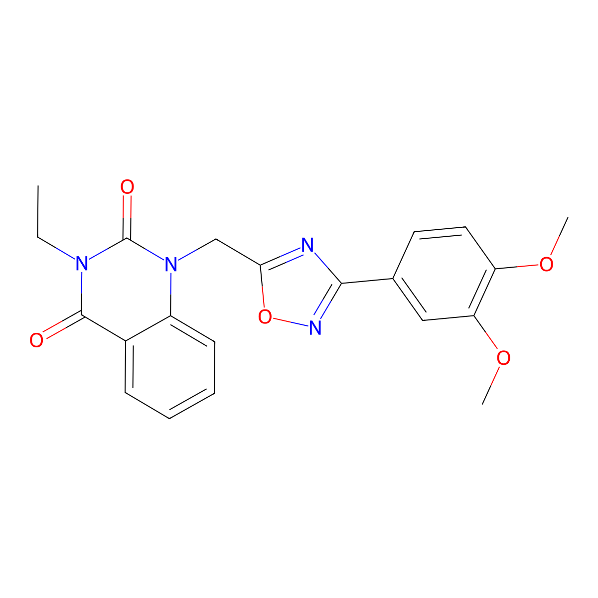 1-((3-(3,4-dimethoxyphenyl)-1,2,4-oxadiazol-5-yl)methyl)-3-ethylquinazoline-2,4(1H,3H)-dione molecular structure, CAS 1207035-72-0