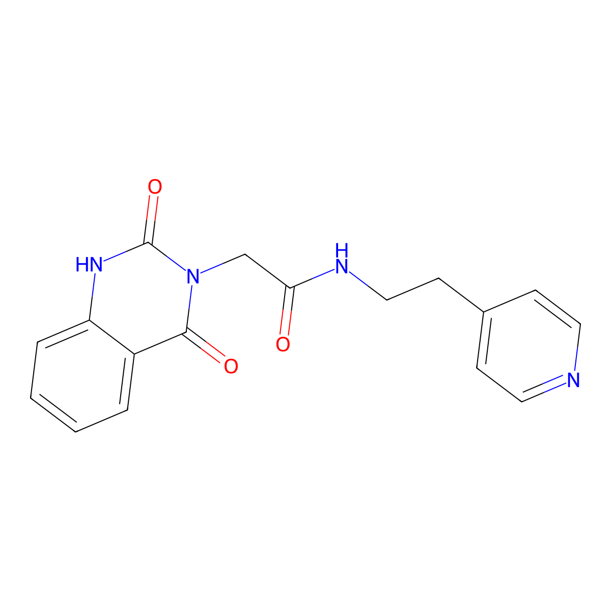2-(2,4-dioxo-1,2-dihydroquinazolin-3(4H)-yl)-N-(2-(pyridin-4-yl)ethyl)acetamide molecular structure, CAS 1207035-75-3