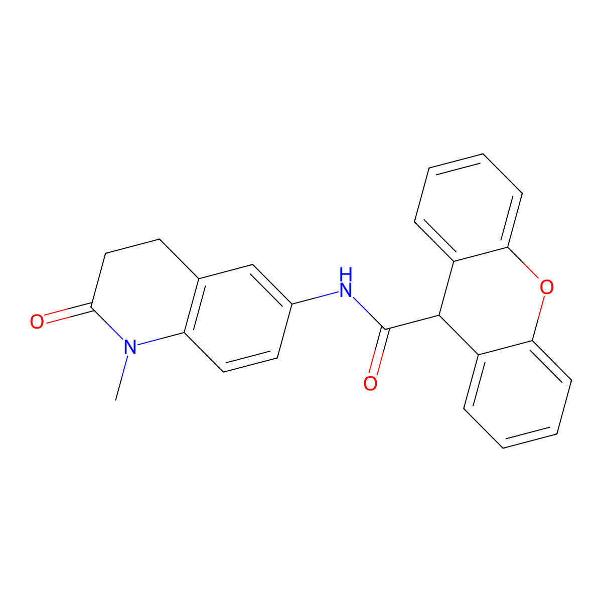 N-(1-methyl-2-oxo-1,2,3,4-tetrahydroquinolin-6-yl)-9H-xanthene-9-carboxamide molecular structure, CAS 1207035-81-1