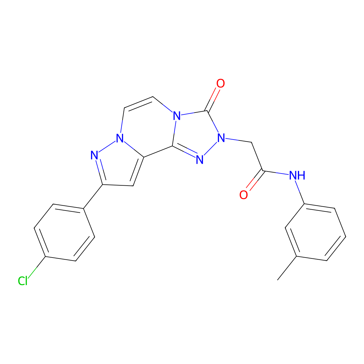 2-[11-(4-chlorophenyl)-5-oxo-3,4,6,9,10-pentaazatricyclo[7.3.0.0^{2,6}]dodeca-1(12),2,7,10-tetraen-4-yl]-N-(3-methylphenyl)acetamide molecular structure, CAS 1207035-85-5