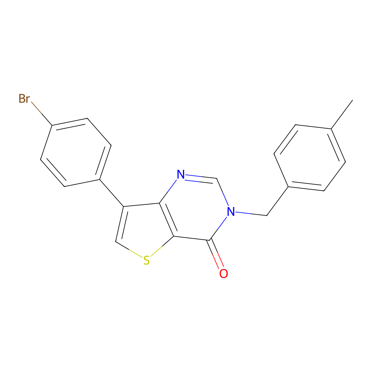 7-(4-bromophenyl)-3-(4-methylbenzyl)thieno[3,2-d]pyrimidin-4(3H)-one molecular structure, CAS 1207035-89-9