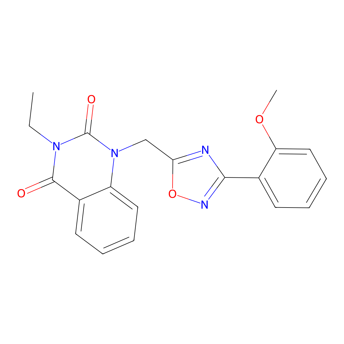 3-ethyl-1-((3-(2-methoxyphenyl)-1,2,4-oxadiazol-5-yl)methyl)quinazoline-2,4(1H,3H)-dione molecular structure, CAS 1207035-95-7