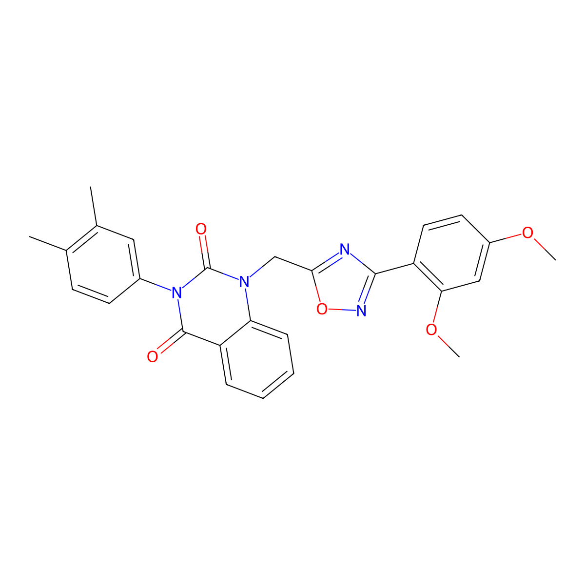 1-((3-(2,4-dimethoxyphenyl)-1,2,4-oxadiazol-5-yl)methyl)-3-(3,4-dimethylphenyl)quinazoline-2,4(1H,3H)-dione molecular structure, CAS 1207035-97-9