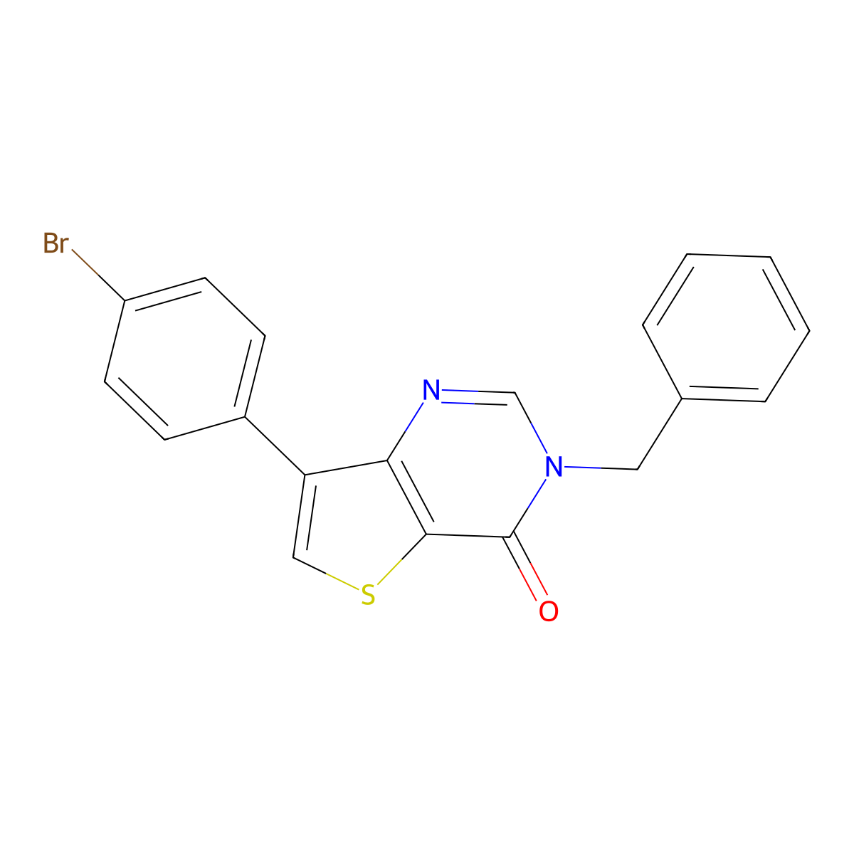 3-benzyl-7-(4-bromophenyl)thieno[3,2-d]pyrimidin-4(3H)-one molecular structure, CAS 1207035-98-0