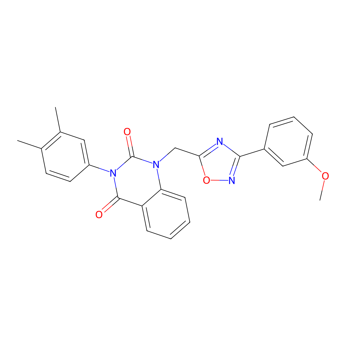 3-(3,4-Dimethylphenyl)-1-{[3-(3-methoxyphenyl)-1,2,4-oxadiazol-5-yl]methyl}-1,2,3,4-tetrahydroquinazoline-2,4-dione molecular structure, CAS 1207036-10-9