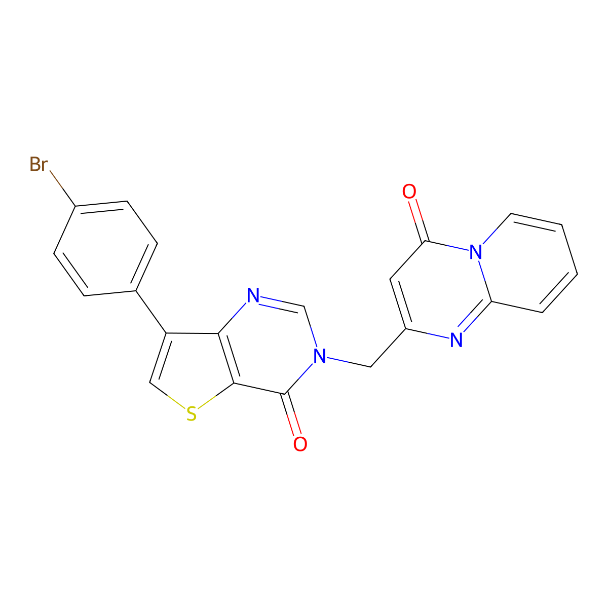 2-{[7-(4-bromophenyl)-4-oxothieno[3,2-d]pyrimidin-3(4H)-yl]methyl}-4H-pyrido[1,2-a]pyrimidin-4-one molecular structure, CAS 1207036-12-1