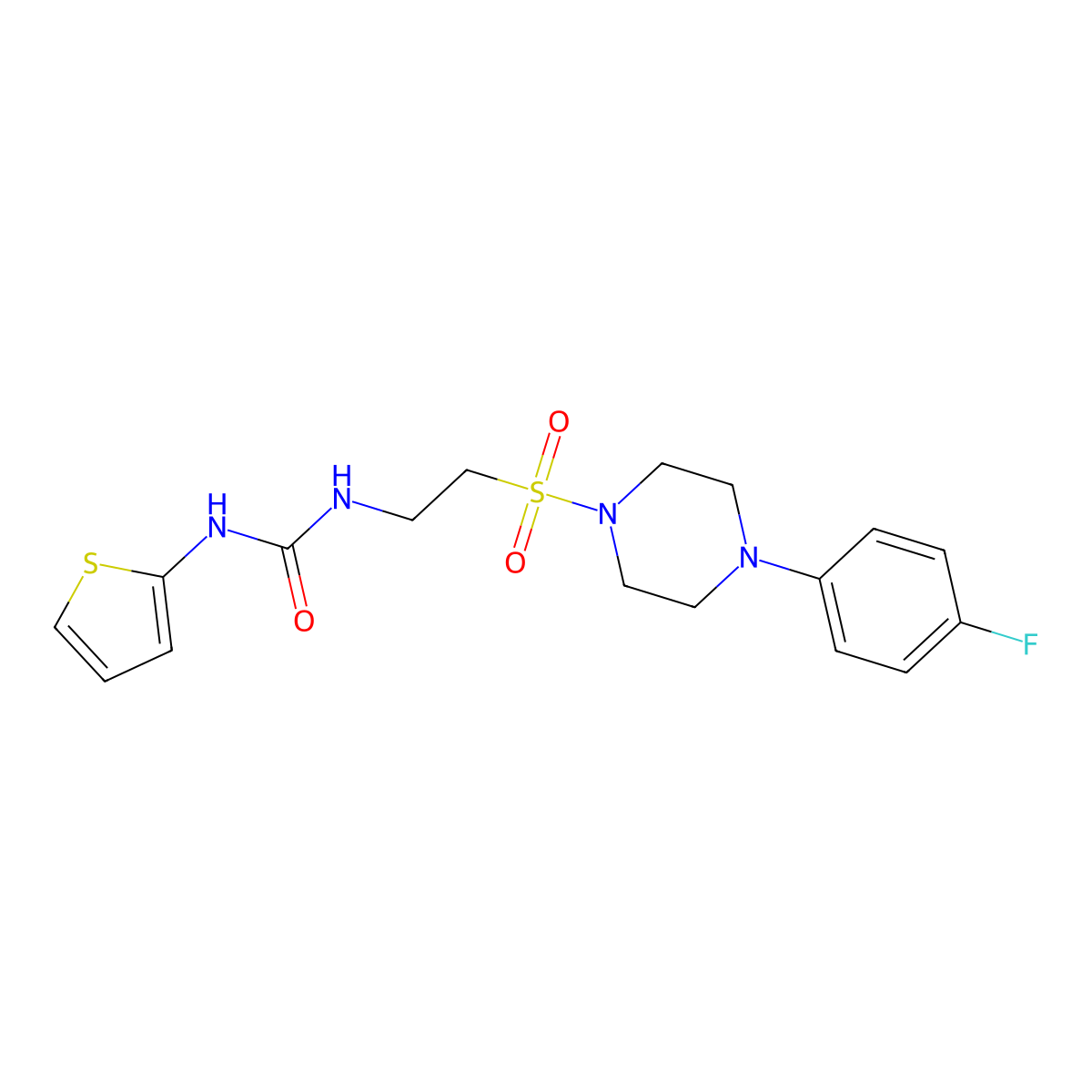 1-(2-((4-(4-Fluorophenyl)piperazin-1-yl)sulfonyl)ethyl)-3-(thiophen-2-yl)urea molecular structure, CAS 1207036-15-4