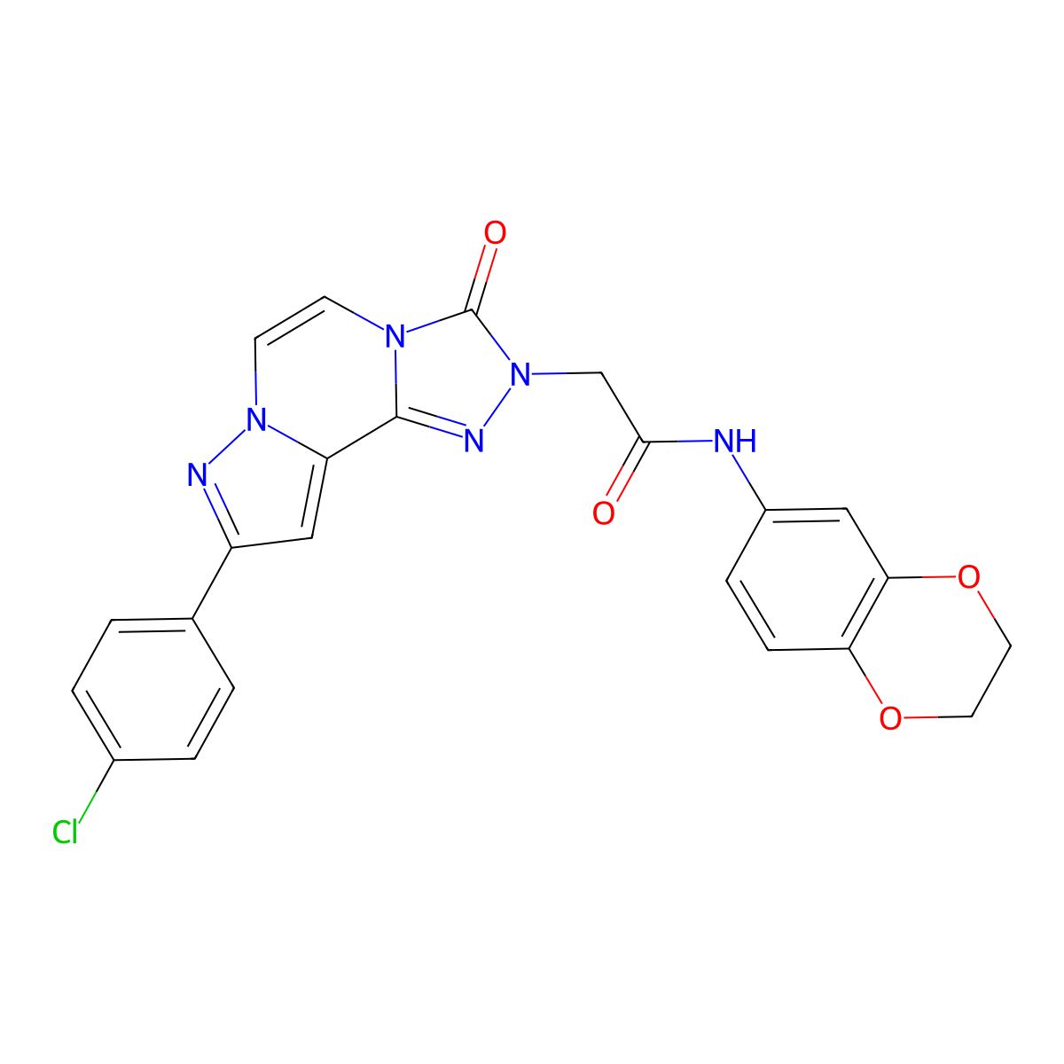 2-[11-(4-chlorophenyl)-5-oxo-3,4,6,9,10-pentaazatricyclo[7.3.0.0^{2,6}]dodeca-1(12),2,7,10-tetraen-4-yl]-N-(2,3-dihydro-1,4-benzodioxin-6-yl)acetamide molecular structure, CAS 1207036-26-7