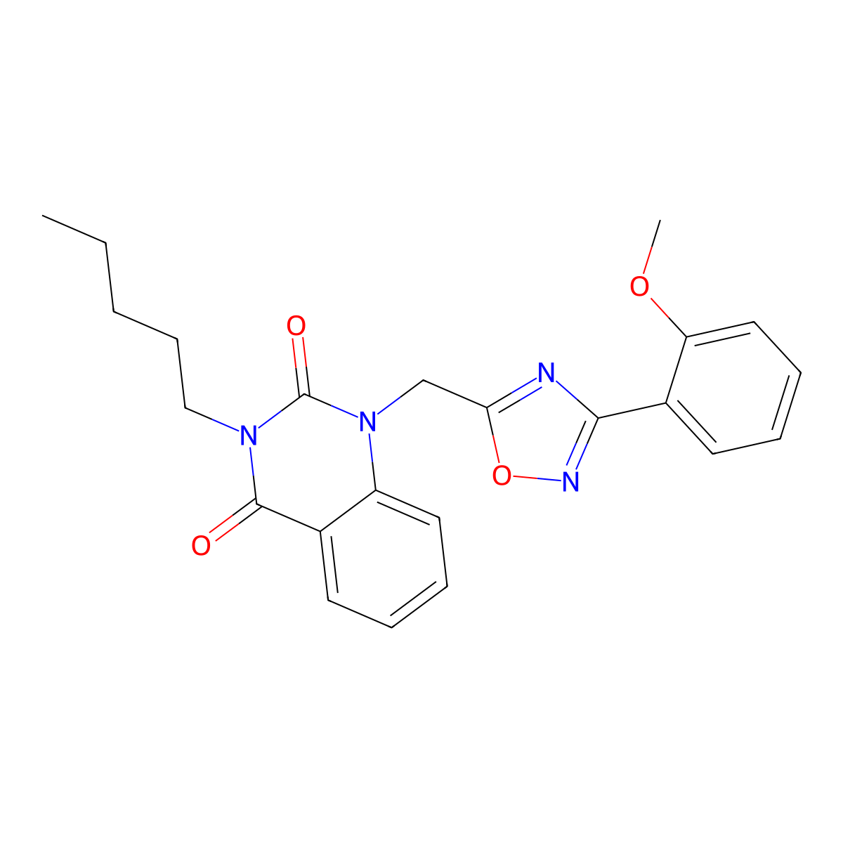 1-((3-(2-methoxyphenyl)-1,2,4-oxadiazol-5-yl)methyl)-3-pentylquinazoline-2,4(1H,3H)-dione molecular structure, CAS 1207036-30-3