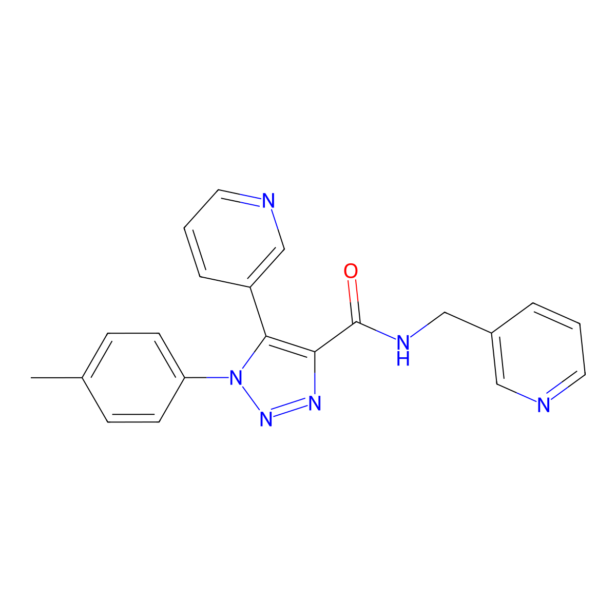 1-(4-methylphenyl)-5-(pyridin-3-yl)-N-[(pyridin-3-yl)methyl]-1H-1,2,3-triazole-4-carboxamide molecular structure, CAS 1207036-45-0