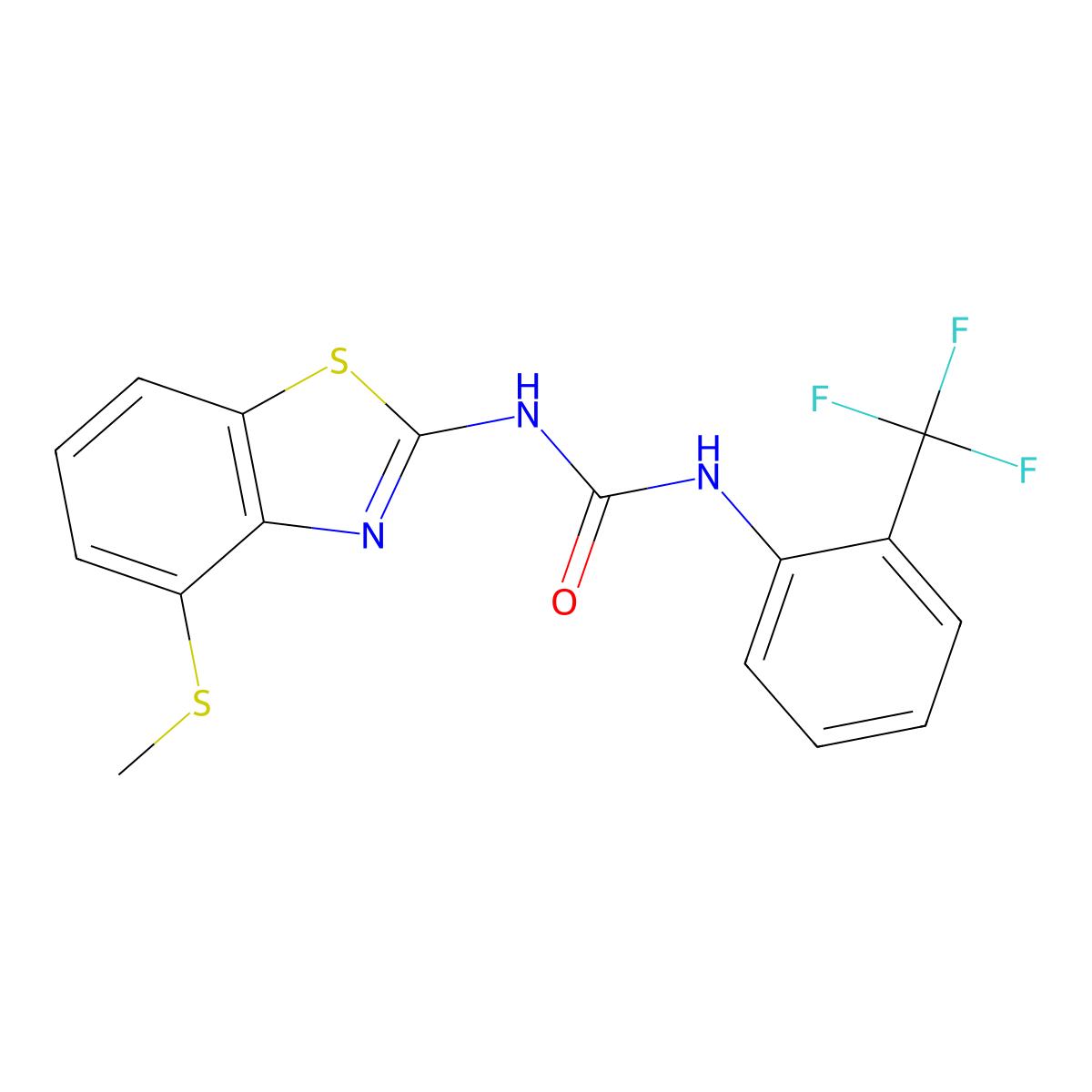 1-(4-(Methylthio)benzo[d]thiazol-2-yl)-3-(2-(trifluoromethyl)phenyl)urea molecular structure, CAS 1207036-46-1