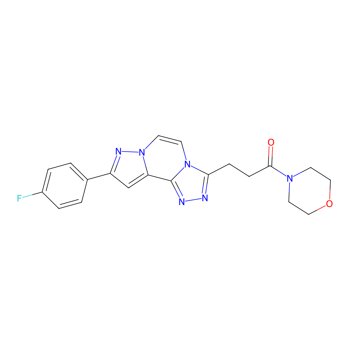 3-(9-(4-Fluorophenyl)pyrazolo[1,5-a][1,2,4]triazolo[3,4-c]pyrazin-3-yl)-1-morpholinopropan-1-one molecular structure, CAS 1207036-49-4