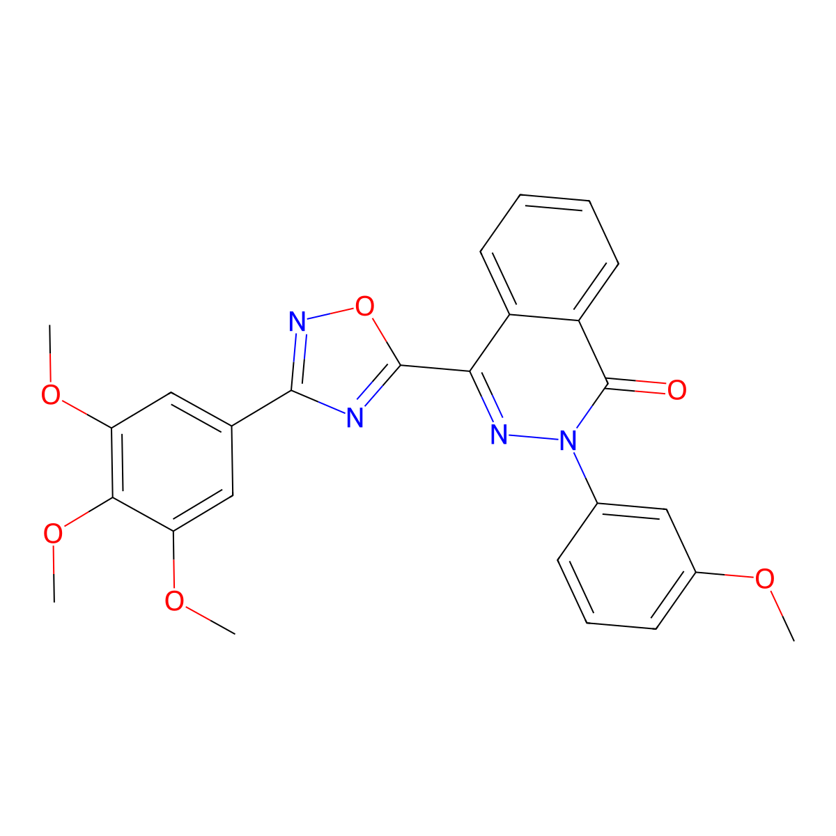 2-(3-methoxyphenyl)-4-[3-(3,4,5-trimethoxyphenyl)-1,2,4-oxadiazol-5-yl]phthalazin-1(2H)-one molecular structure, CAS 1207036-86-9