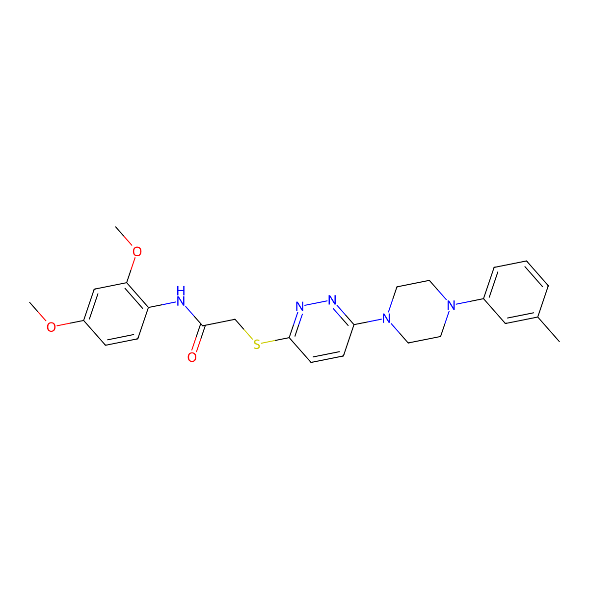 N-(2,4-dimethoxyphenyl)-2-({6-[4-(3-methylphenyl)piperazin-1-yl]pyridazin-3-yl}sulfanyl)acetamide molecular structure, CAS 1207037-02-2