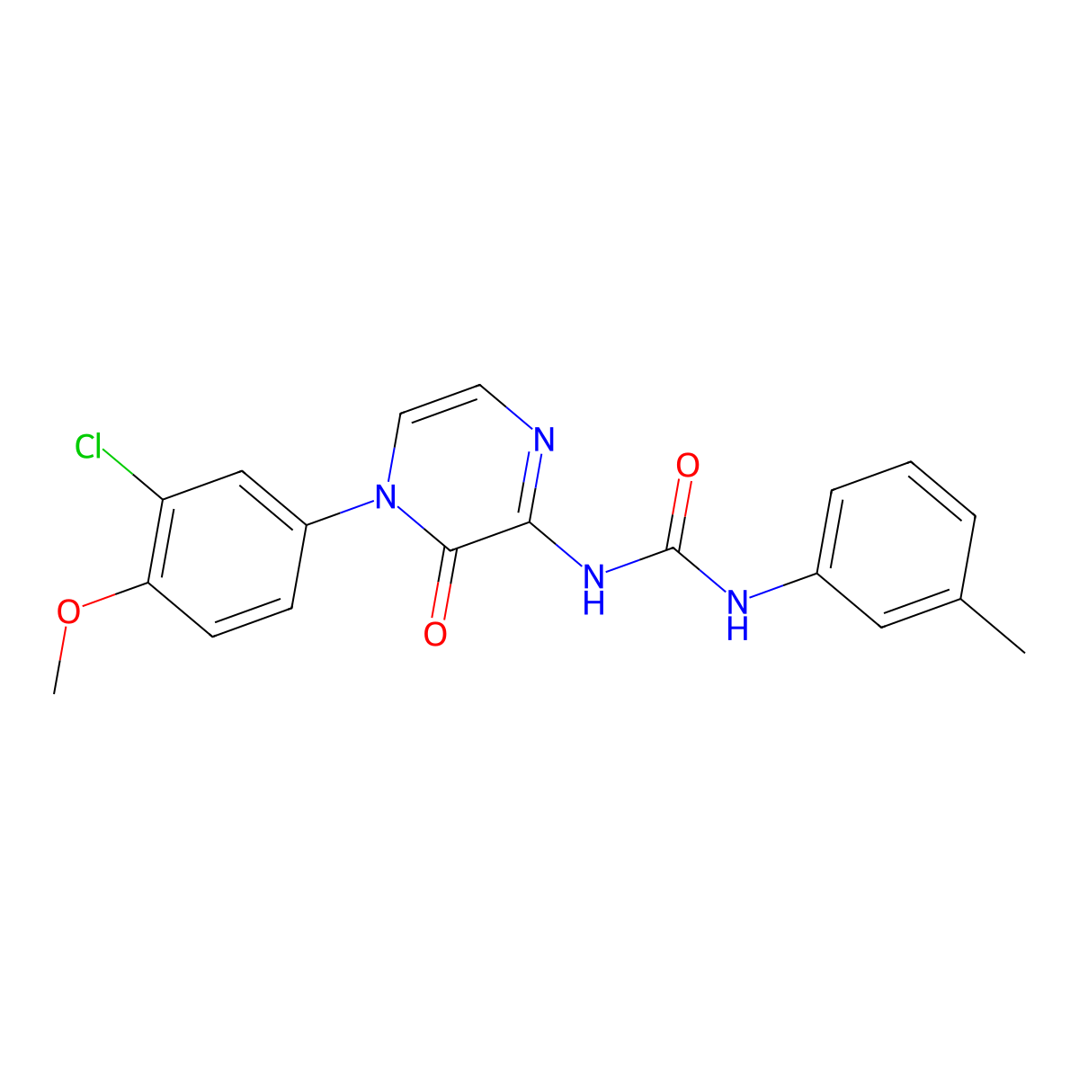 1-(4-(3-Chloro-4-methoxyphenyl)-3-oxo-3,4-dihydropyrazin-2-yl)-3-(m-tolyl)urea molecular structure, CAS 1207037-12-4