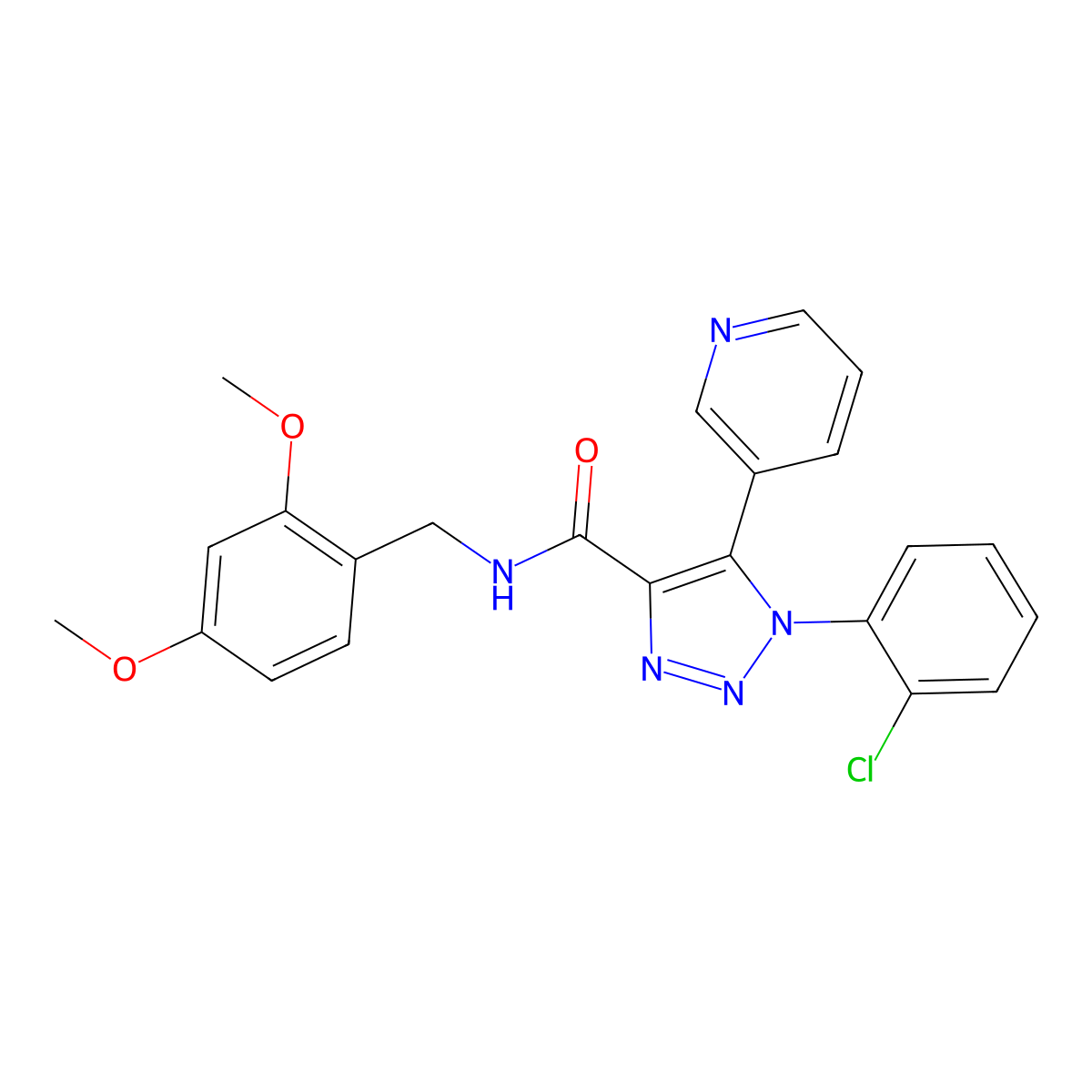 1-(2-chlorophenyl)-N-(2,4-dimethoxybenzyl)-5-(pyridin-3-yl)-1H-1,2,3-triazole-4-carboxamide molecular structure, CAS 1207037-27-1