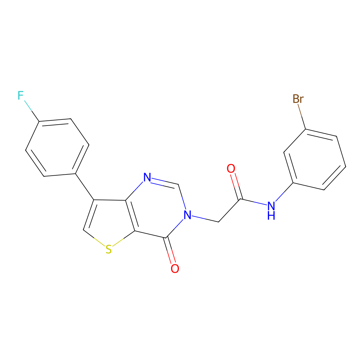 N-(3-bromophenyl)-2-[7-(4-fluorophenyl)-4-oxothieno[3,2-d]pyrimidin-3(4H)-yl]acetamide molecular structure, CAS 1207037-29-3
