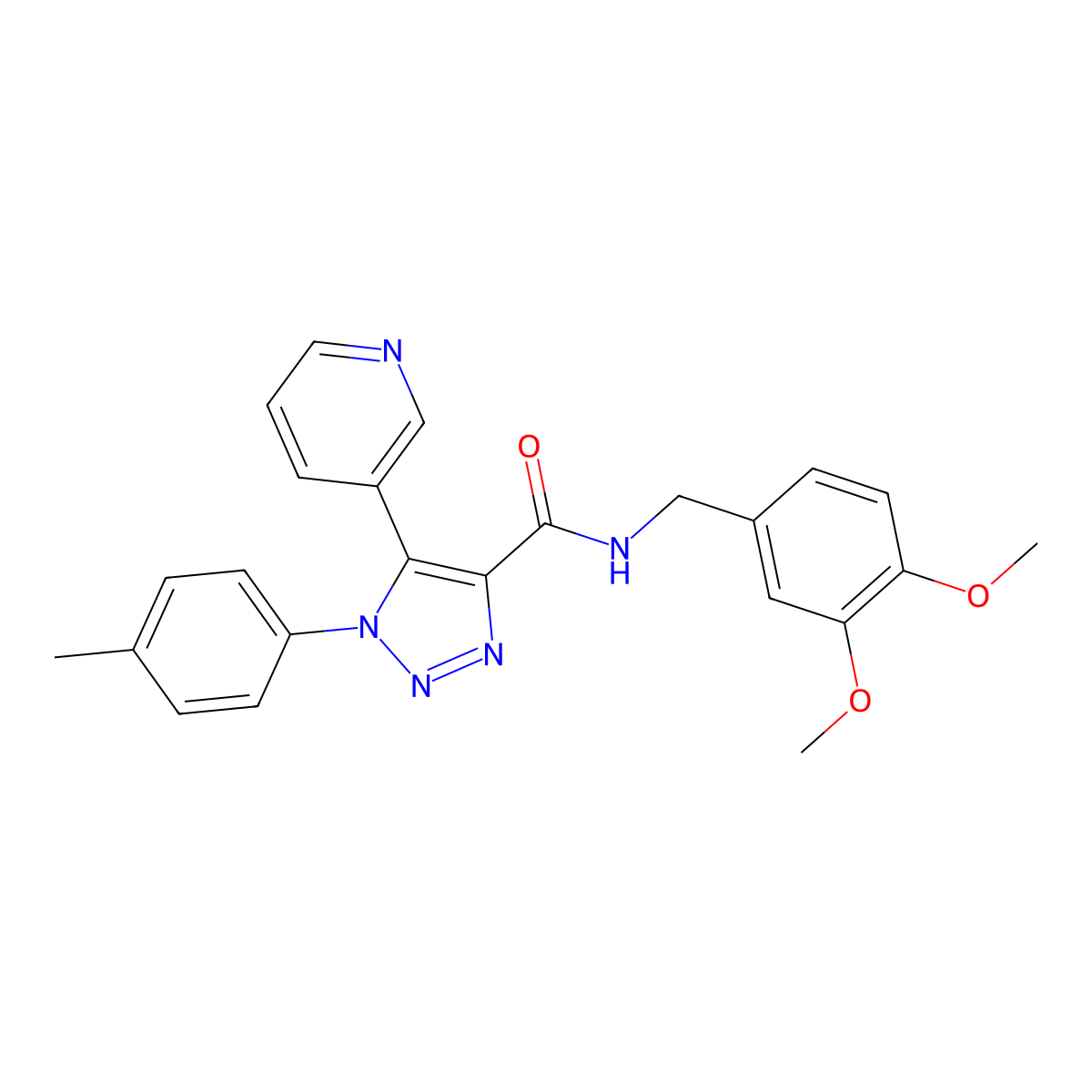 N-[(3,4-dimethoxyphenyl)methyl]-1-(4-methylphenyl)-5-(pyridin-3-yl)-1H-1,2,3-triazole-4-carboxamide molecular structure, CAS 1207037-39-5