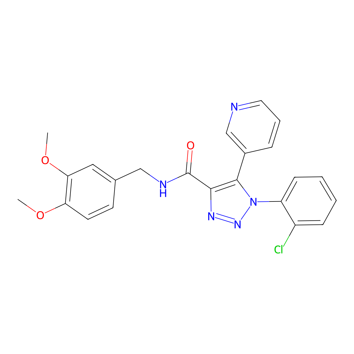 1-(2-chlorophenyl)-N-(3,4-dimethoxybenzyl)-5-(pyridin-3-yl)-1H-1,2,3-triazole-4-carboxamide molecular structure, CAS 1207037-41-9