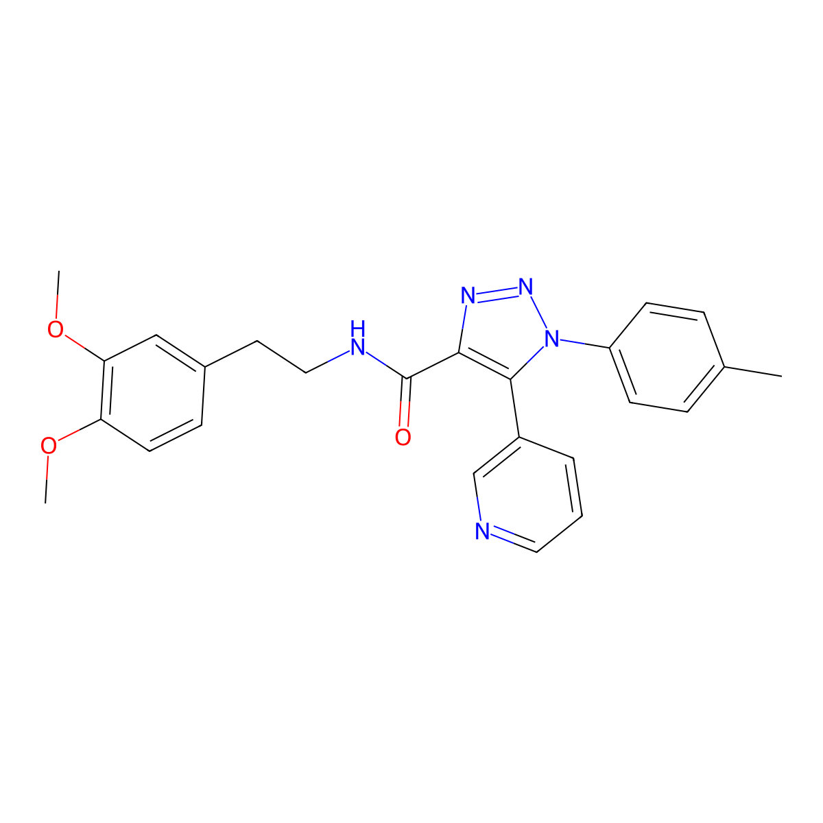 N-(3,4-dimethoxyphenethyl)-5-(pyridin-3-yl)-1-(p-tolyl)-1H-1,2,3-triazole-4-carboxamide molecular structure, CAS 1207037-52-2