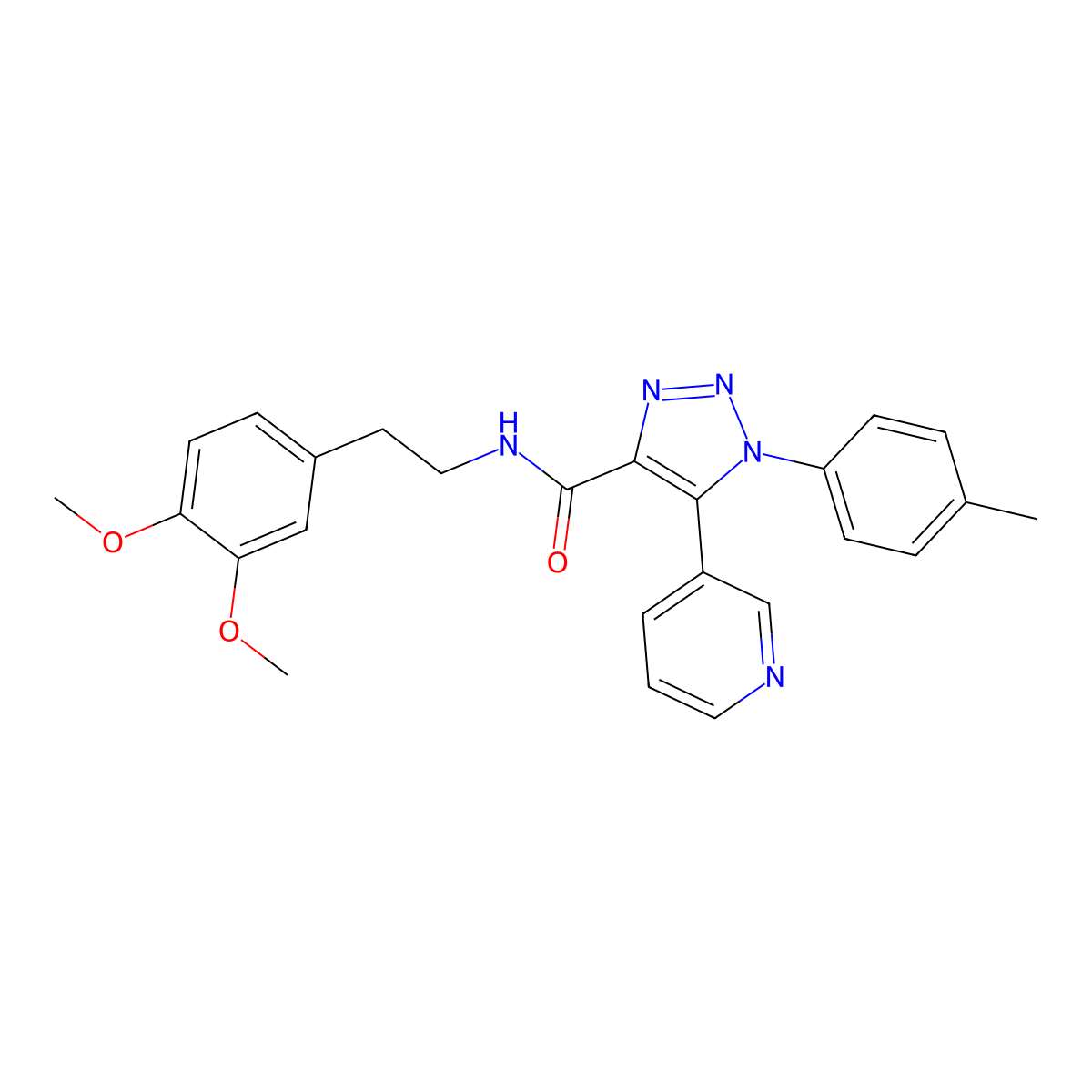 N-(3,4-dimethoxyphenethyl)-5-(pyridin-3-yl)-1-(p-tolyl)-1H-1,2,3-triazole-4-carboxamide molecular structure, CAS 1207037-52-2