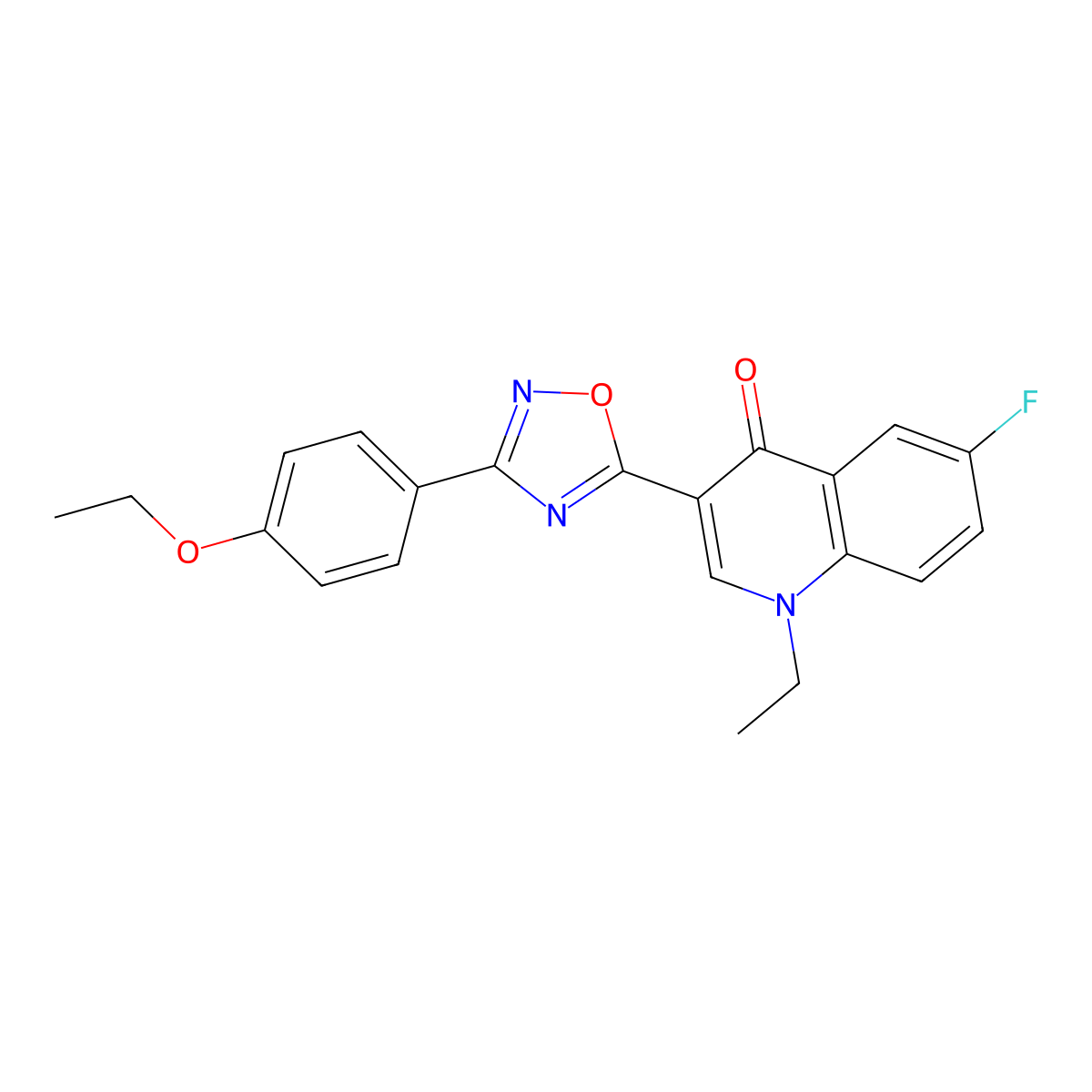 3-[3-(4-ethoxyphenyl)-1,2,4-oxadiazol-5-yl]-1-ethyl-6-fluoroquinolin-4(1H)-one molecular structure, CAS 1207037-53-3
