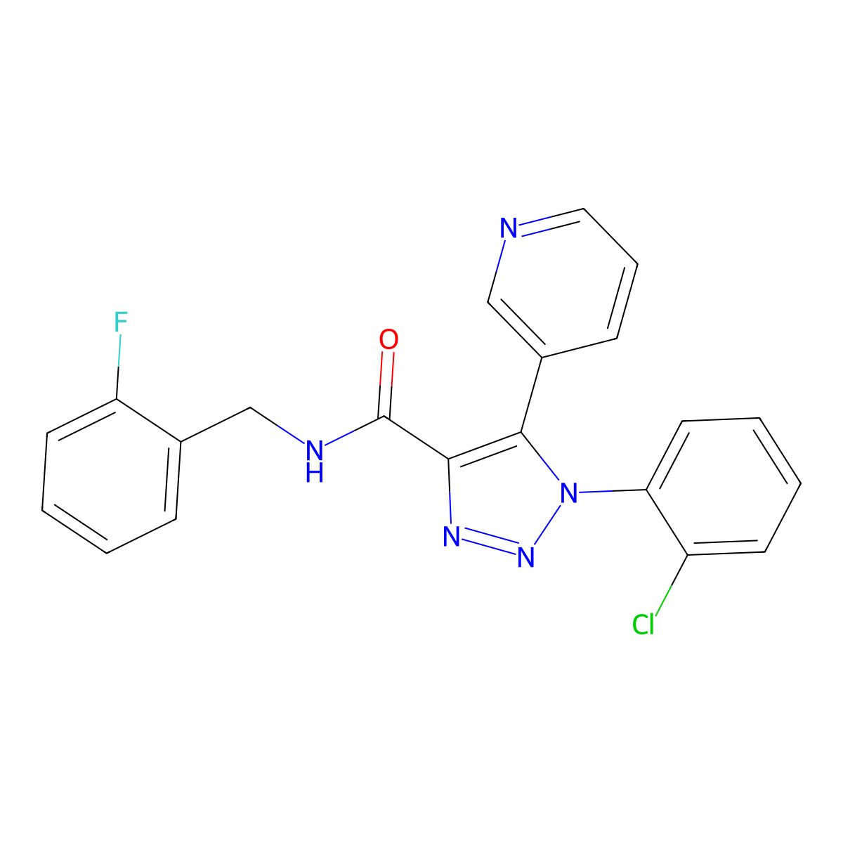 1-(2-chlorophenyl)-N-(2-fluorobenzyl)-5-(pyridin-3-yl)-1H-1,2,3-triazole-4-carboxamide molecular structure, CAS 1207037-56-6