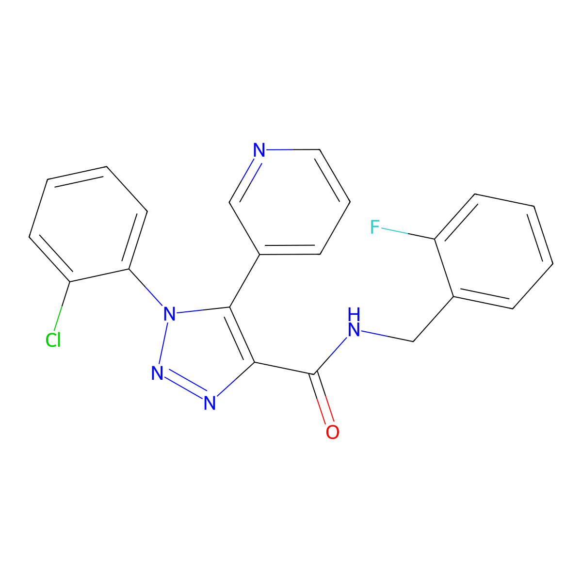 1-(2-chlorophenyl)-N-(2-fluorobenzyl)-5-(pyridin-3-yl)-1H-1,2,3-triazole-4-carboxamide molecular structure, CAS 1207037-56-6