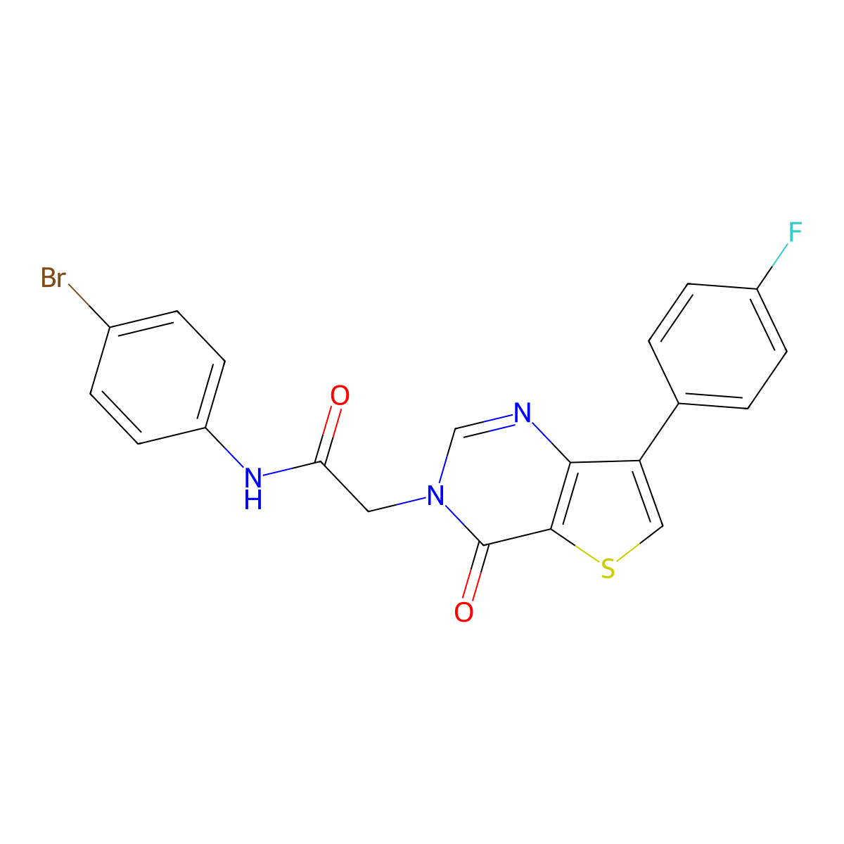 N-(4-bromophenyl)-2-[7-(4-fluorophenyl)-4-oxothieno[3,2-d]pyrimidin-3(4H)-yl]acetamide molecular structure, CAS 1207037-60-2