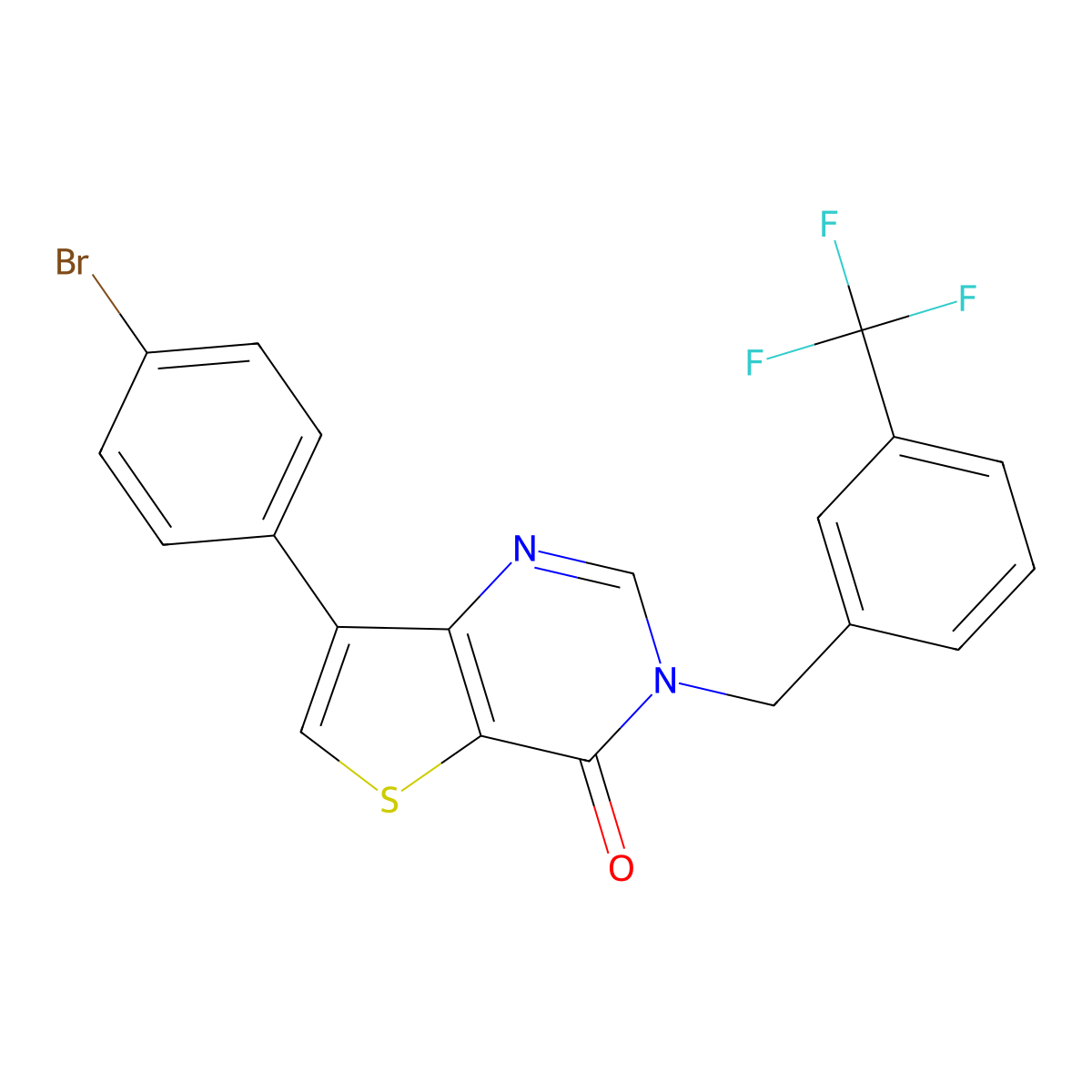 7-(4-bromophenyl)-3-[3-(trifluoromethyl)benzyl]thieno[3,2-d]pyrimidin-4(3H)-one molecular structure, CAS 1207037-76-0