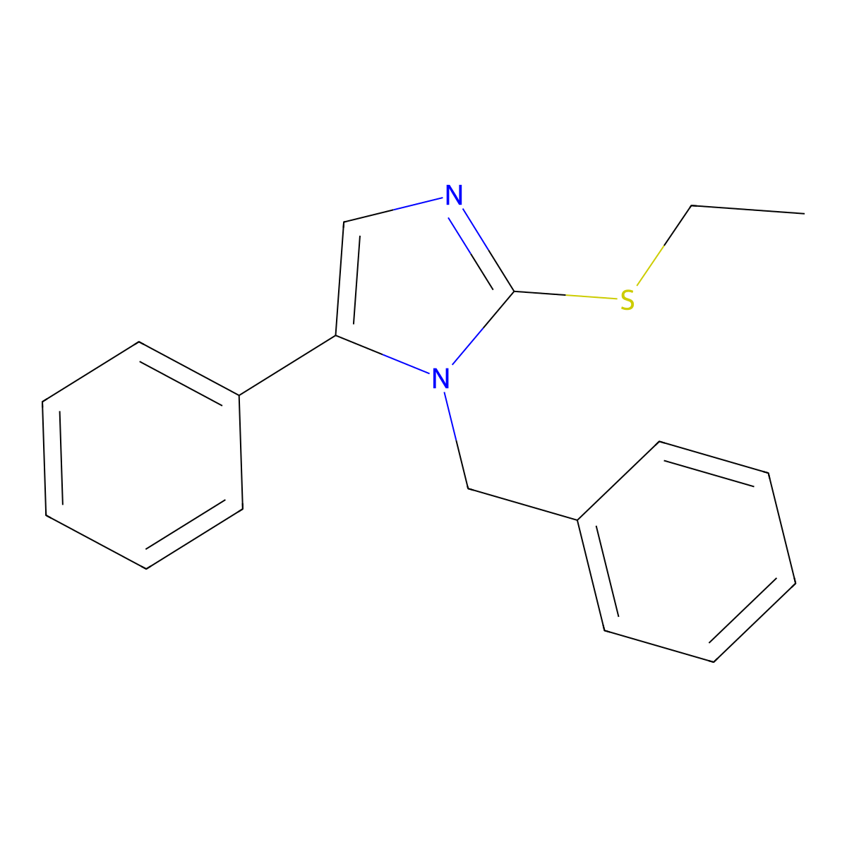 1-benzyl-2-(ethylthio)-5-phenyl-1H-imidazole molecular structure, CAS 1207037-84-0
