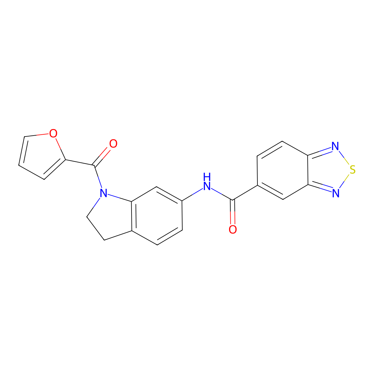 N-(1-(furan-2-carbonyl)indolin-6-yl)benzo[c][1,2,5]thiadiazole-5-carboxamide molecular structure, CAS 1207037-92-0