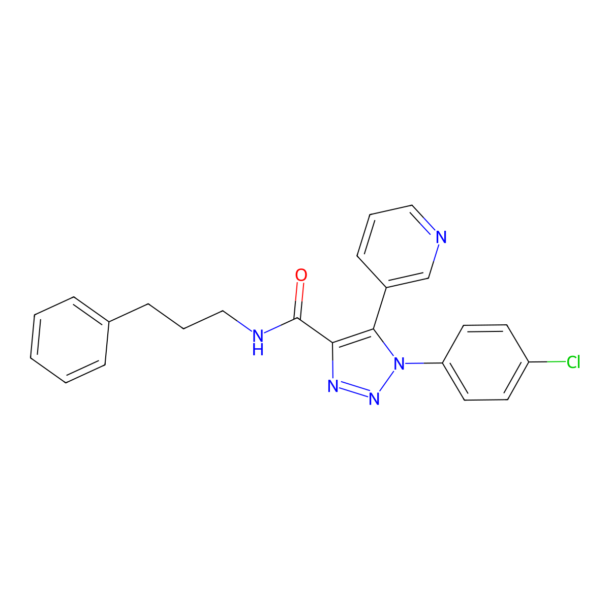 1-(4-chlorophenyl)-N-(3-phenylpropyl)-5-(pyridin-3-yl)-1H-1,2,3-triazole-4-carboxamide molecular structure, CAS 1207038-00-3