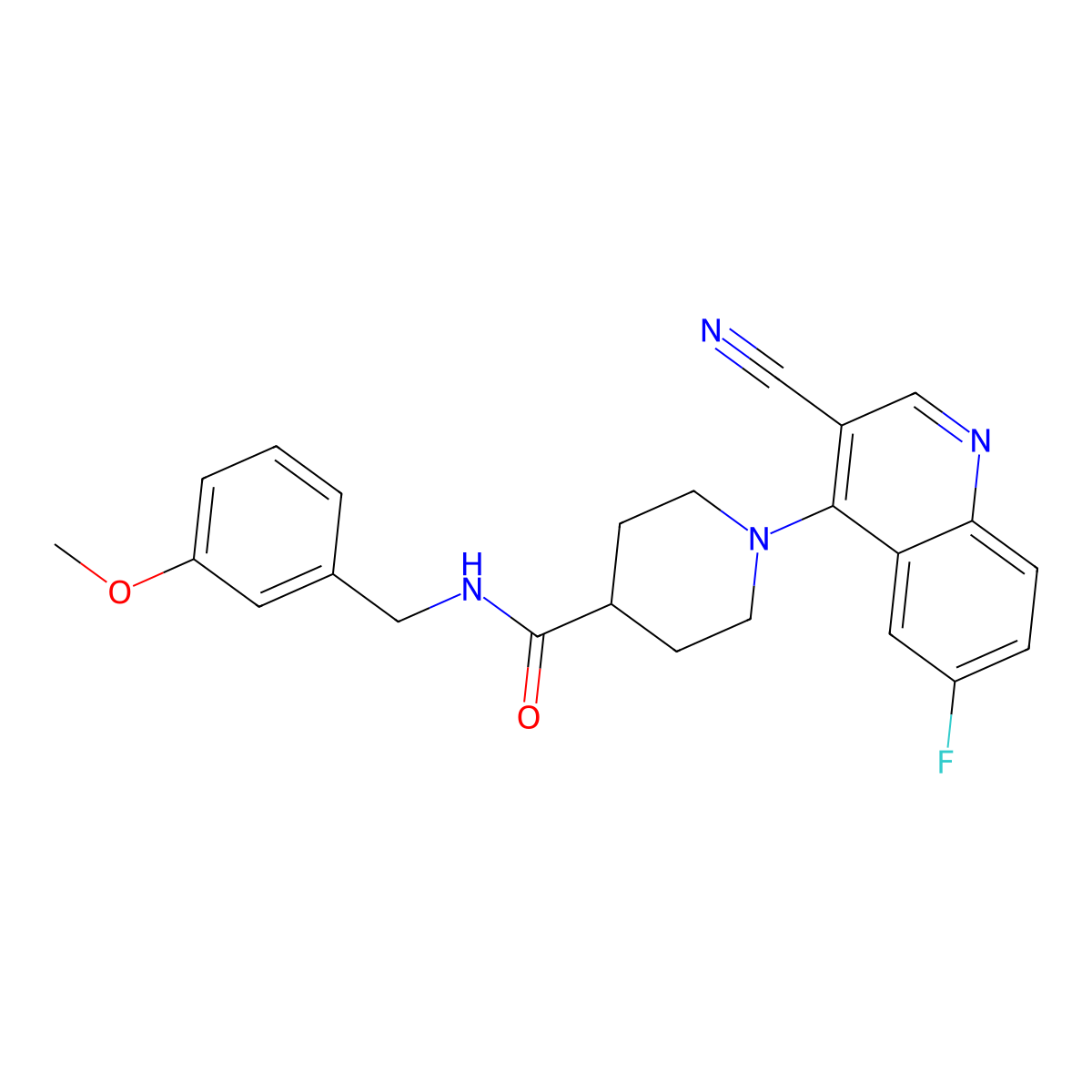1-(3-cyano-6-fluoroquinolin-4-yl)-N-[(3-methoxyphenyl)methyl]piperidine-4-carboxamide molecular structure, CAS 1207038-04-7