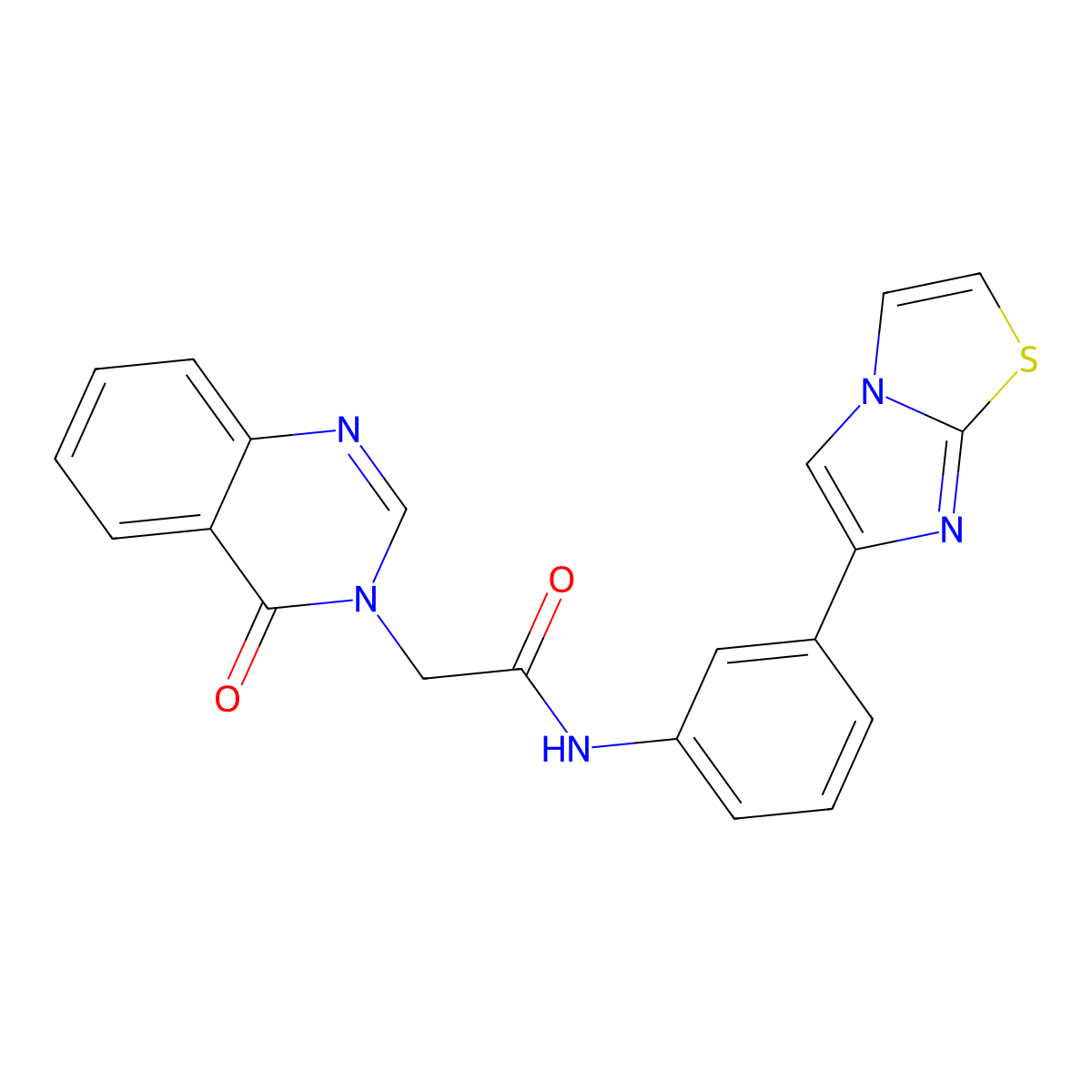 N-(3-(imidazo[2,1-b]thiazol-6-yl)phenyl)-2-(4-oxoquinazolin-3(4H)-yl)acetamide molecular structure, CAS 1207038-17-2