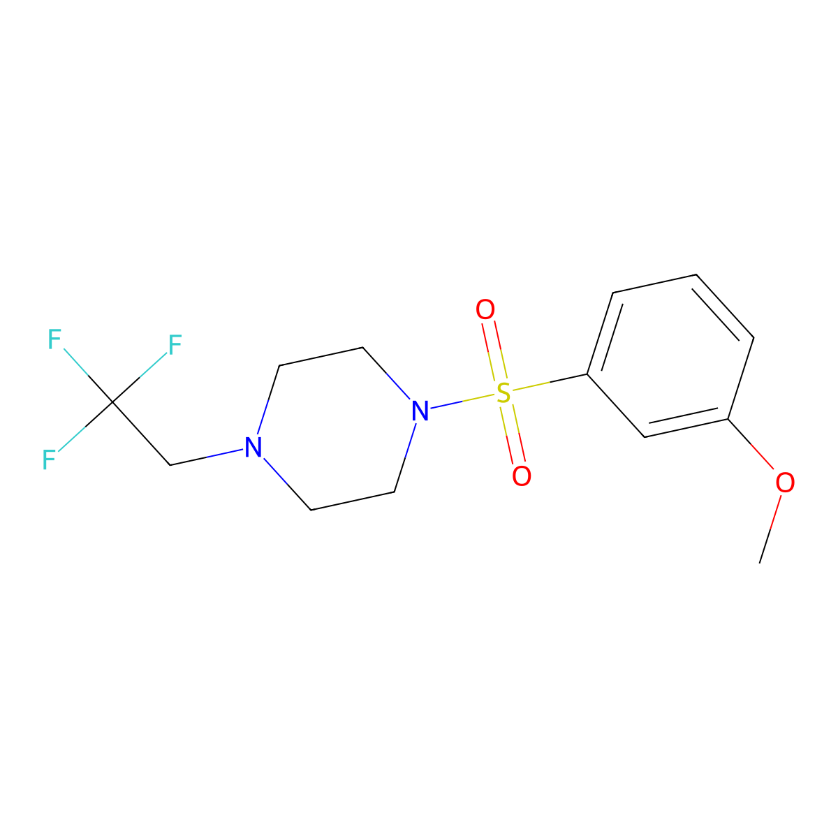 1-((3-Methoxyphenyl)sulfonyl)-4-(2,2,2-trifluoroethyl)piperazine molecular structure, CAS 1207038-20-7