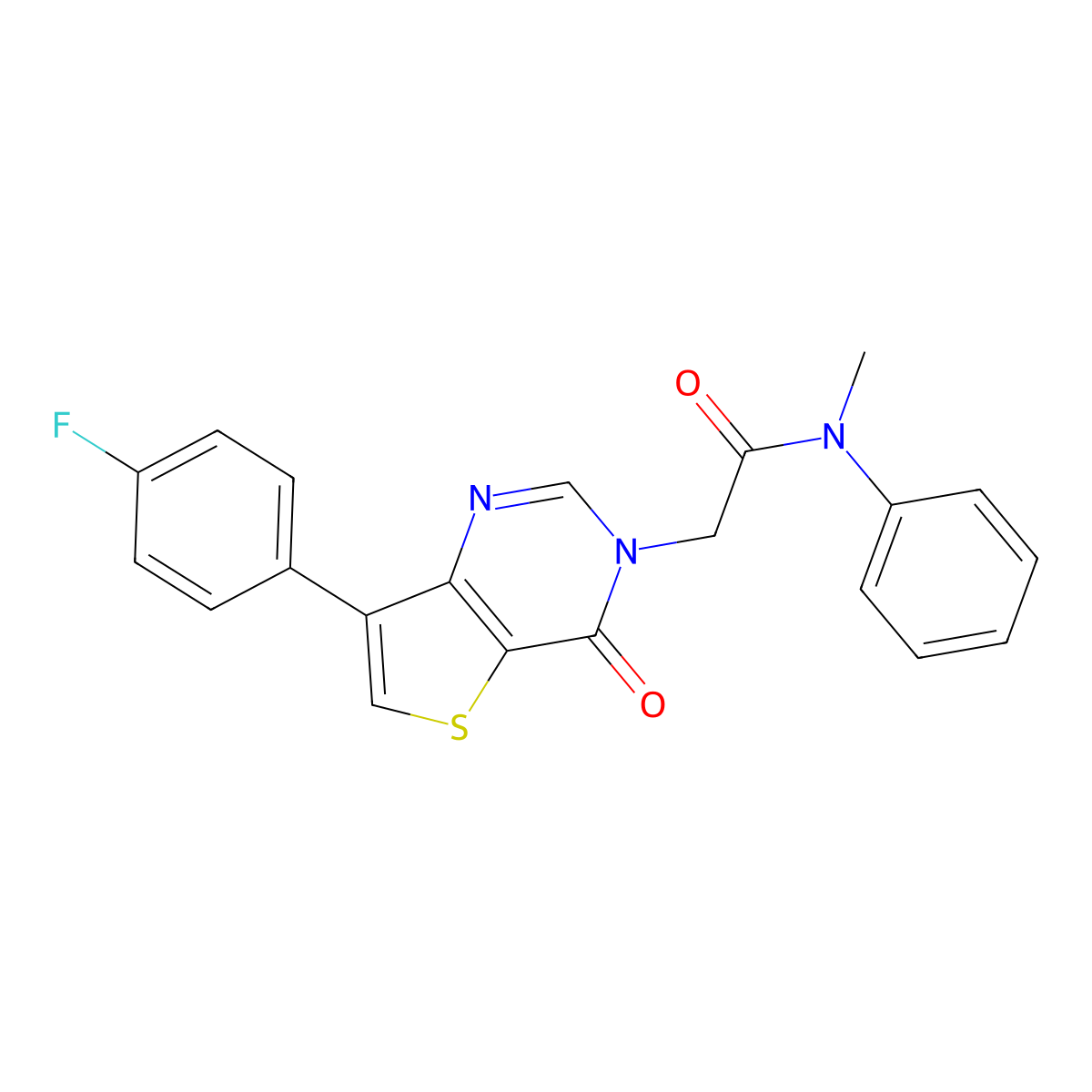 2-[7-(4-fluorophenyl)-4-oxothieno[3,2-d]pyrimidin-3(4H)-yl]-N-methyl-N-phenylacetamide molecular structure, CAS 1207038-23-0