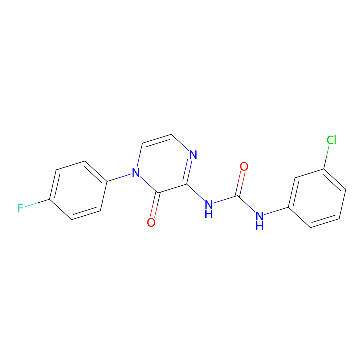 1-(3-Chlorophenyl)-3-[4-(4-fluorophenyl)-3-oxo-3,4-dihydropyrazin-2-yl]urea molecular structure, CAS 1207038-35-4